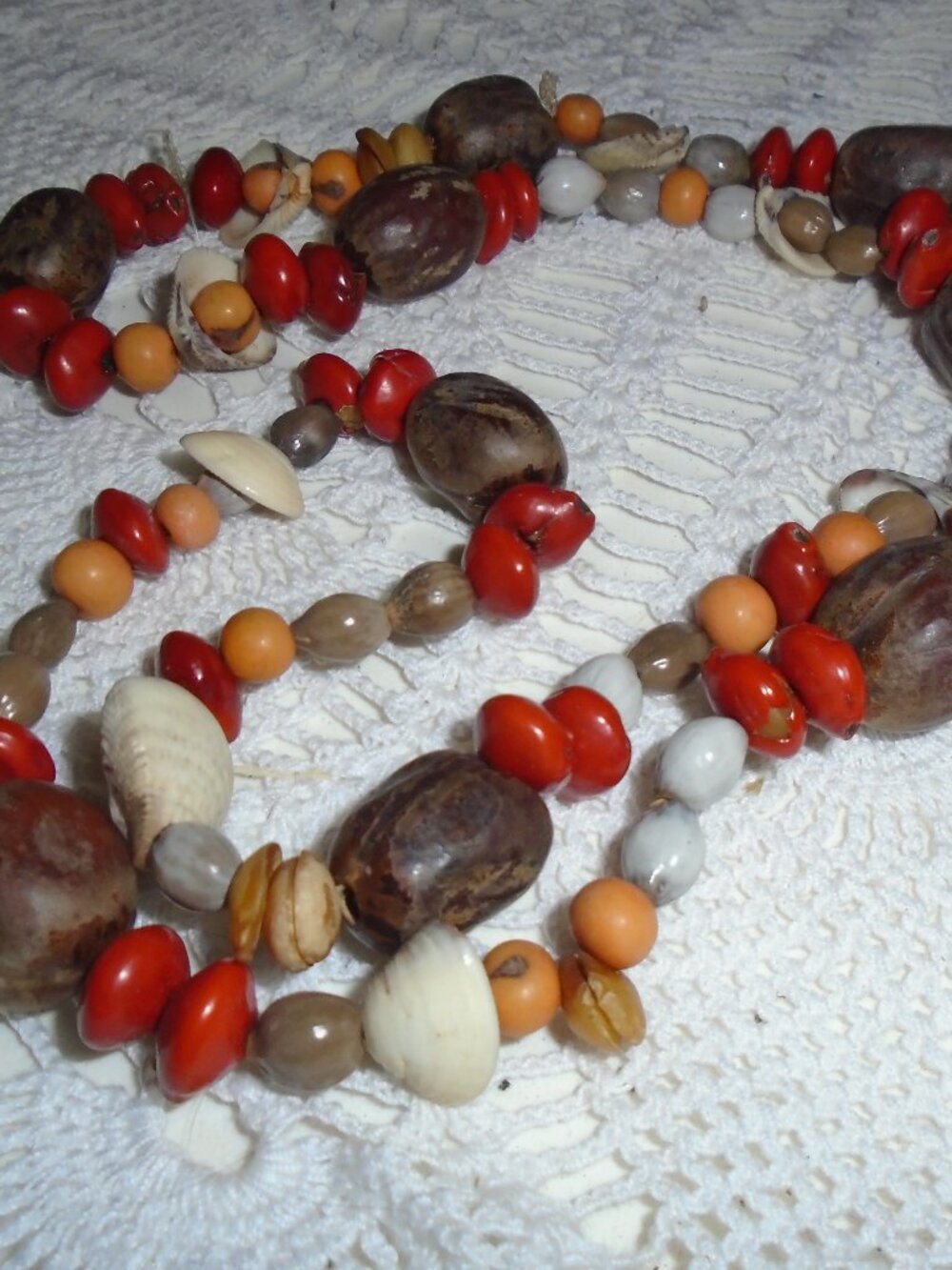 vintage hippy nut and seed necklace